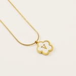 Gold color / 1 Piece Simple Series Daily Letter V Stainless Steel  Gold Color Shell Women's Pendant Necklaces Picture22